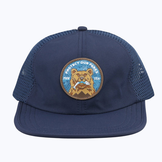 "Protect Our Parks" Bear Mesh Strapback Tech Cap - Navy - Wander Together Outfitters