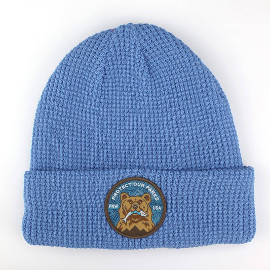 "Protect Our Parks" Bear Recycled Waffle Beanie - Wander Together Outfitters