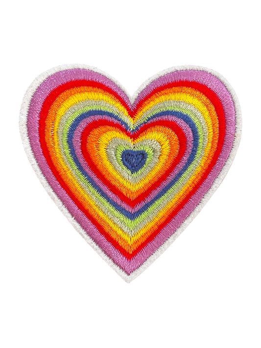 Rainbow Heart Iron On Patch - Wander Together Outfitters