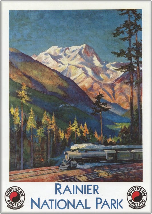 "Rainier National Park" Magnet Vintage Style Poster Reproduction - Wander Together Outfitters
