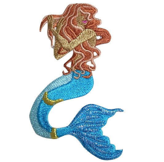 Red - headed Mermaid Iron On Patch - Wander Together Outfitters