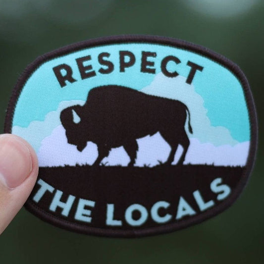 "Respect The Locals" (Bison) Iron On Patch - Wander Together Outfitters