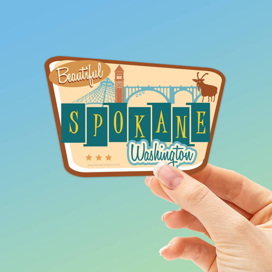 Retro Spokane Sticker, Eastern Washington Decal - Wander Together Outfitters