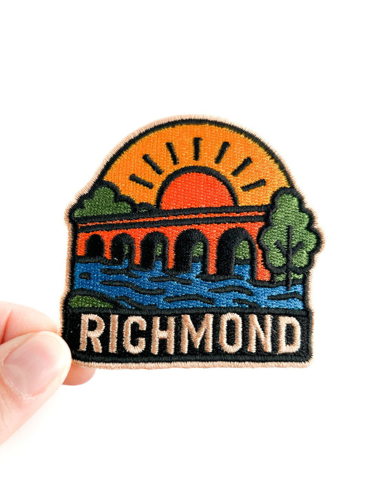 Richmond Virginia Bridge Embroidered Iron On Patch RVA Bridge River - Wander Together Outfitters