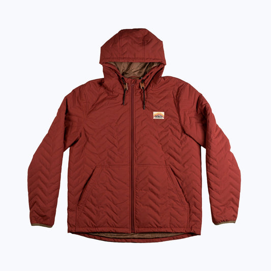 Ridgeline Puffer Quilted Hooded Jacket – Red - Wander Together Outfitters
