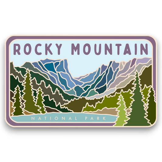Rocky Mountain Stained Glass Vinyl Sticker, License Plate Series - Wander Together Outfitters