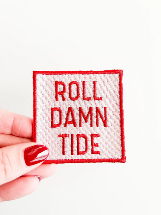 "Roll Damn Tide" Embroidered Iron On Patch - Alabama - Wander Together Outfitters