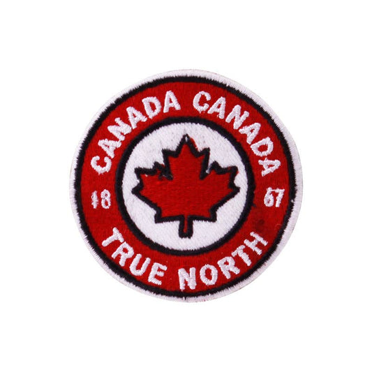 Round Canada Iron On Embroidered Patch - Wander Together Outfitters