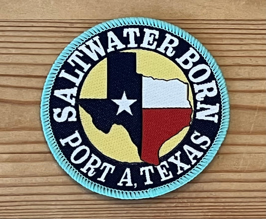 Saltwater Born Port A, Texas Embroidered Patch - Wander Together Outfitters