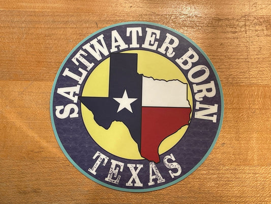 Saltwater Born State of Texas Sticker - Wander Together Outfitters