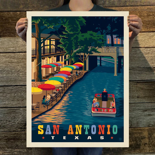 San Antonio: Riverwalk (American Travel) Art Print - Wander Together Outfitters