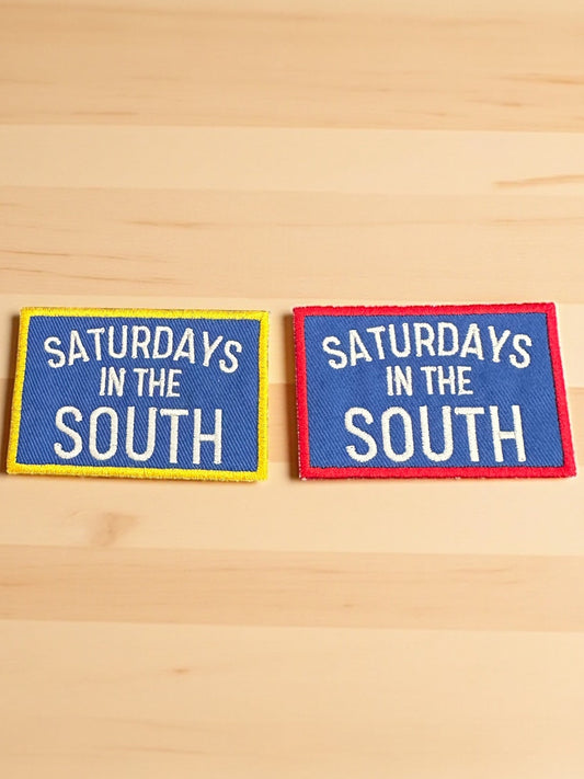 “Saturdays in the South” Embroidered Iron On Patch (Various Colors) - Wander Together Outfitters