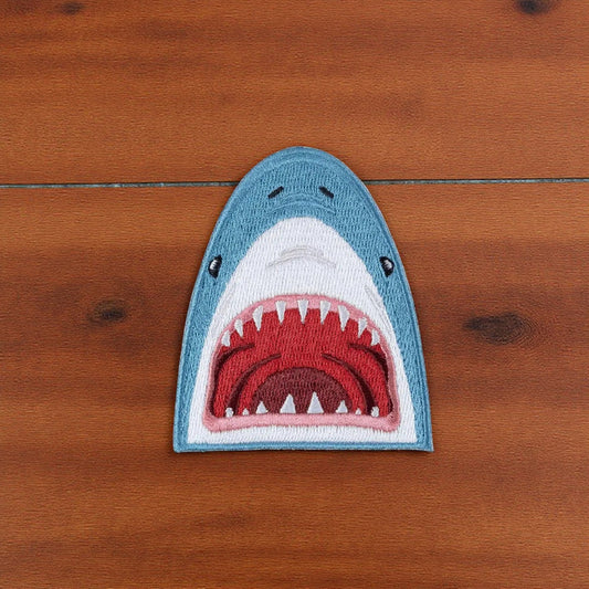 Shark Face Embroidered Iron - On Patch - Wander Together Outfitters