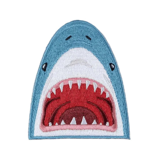 Shark Face Embroidered Iron - On Patch - Wander Together Outfitters