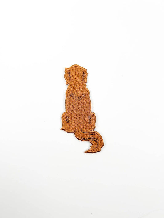 Sitting Dog Embroidered Iron On Patch - Wander Together Outfitters
