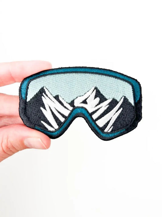 Ski Goggles with Mountains Embroidered Iron - On Patch Snow - Wander Together Outfitters