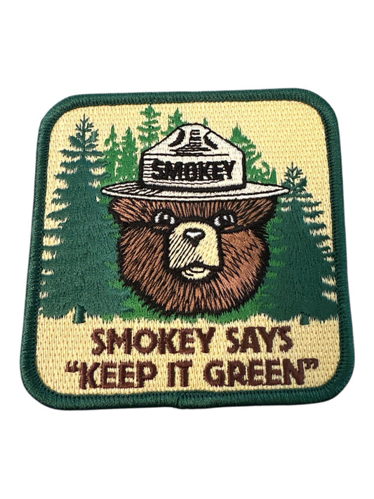 Smokey Says “Keep It Green” XL Embroidered Iron On Patch - Wander Together Outfitters