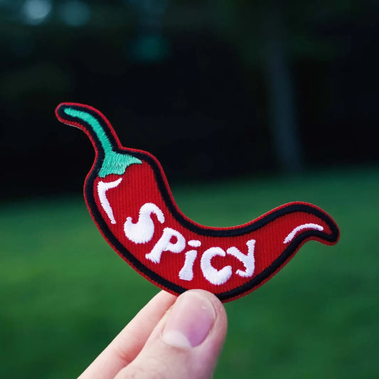 "Spicy" Pepper Patch - Pepper Embroidered Iron - On Patch - Wander Together Outfitters