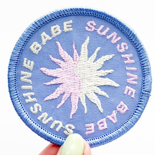 "Sunshine Babe" Embroidered Iron on Patch - Wander Together Outfitters