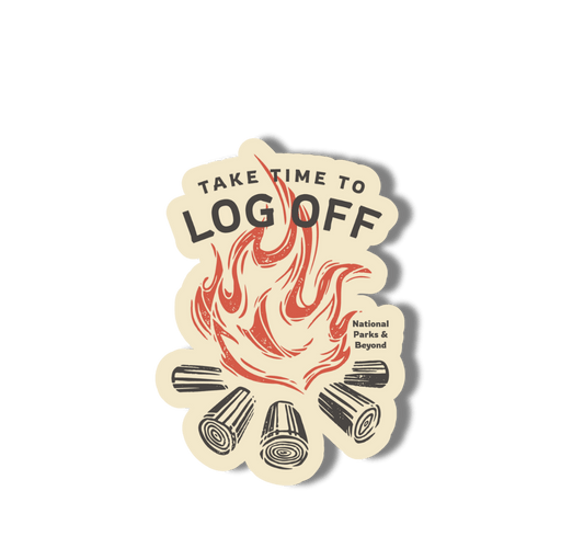 "Take Time To Log Off" Camping Sticker - Wander Together Outfitters