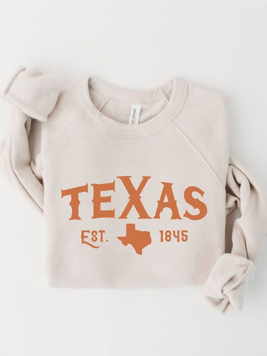 "Texas Est. 1845" Premium Crewneck Sweatshirt (Plus) - Wander Together Outfitters