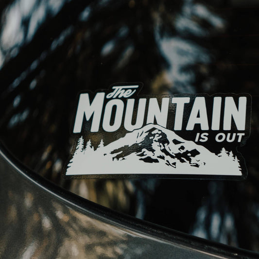 "The Mountain Is Out" Mount Rainier Clear White Sticker or Car Decal - Wander Together Outfitters