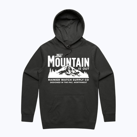 "The Mountain Is Out" Unisex Hoodie - Coal Black - Wander Together Outfitters