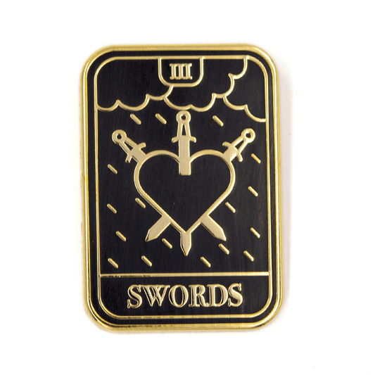 Three Of Swords Tarot Enamel Pin - Wander Together Outfitters