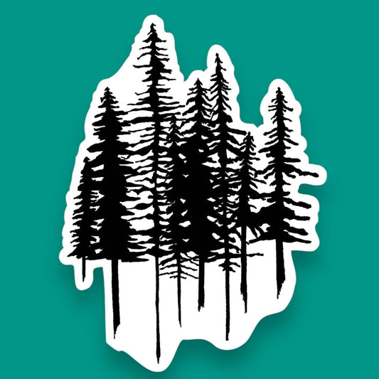 Trees Nature Sticker (Black and White) - Wander Together Outfitters