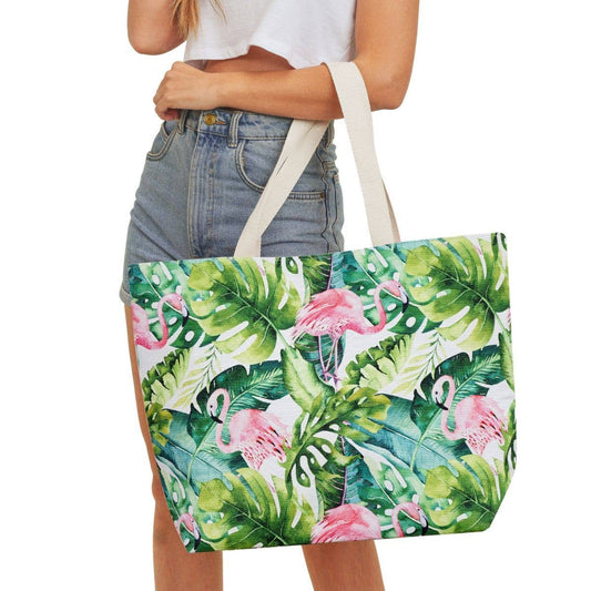 Tropical Flamingo Beach Tote (Last One Clearance!) - Wander Together Outfitters