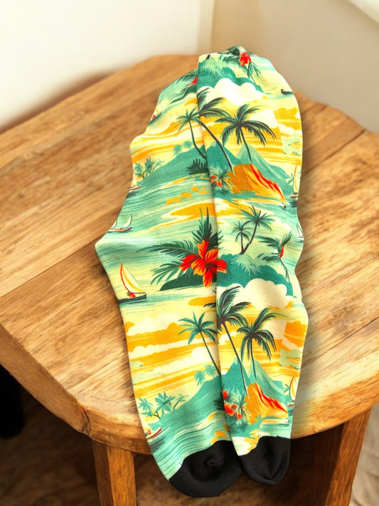 Tropical Palms Printed Unisex Socks - Wander Together Outfitters