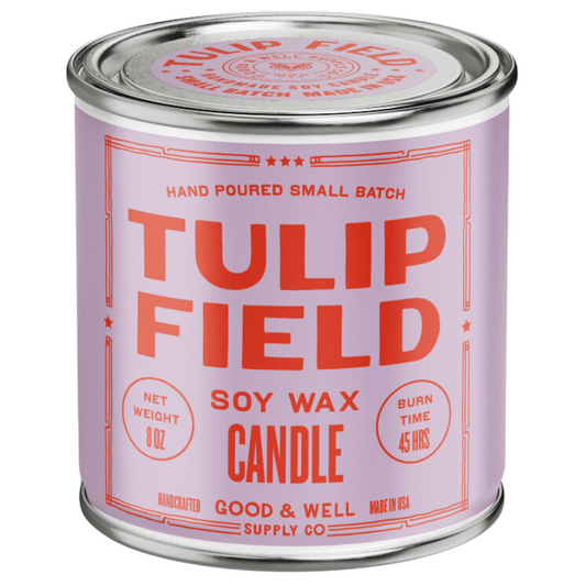 Tulip Field Happy Place Candle (peach, Palm, Leaves, Musk) - Wander Together Outfitters