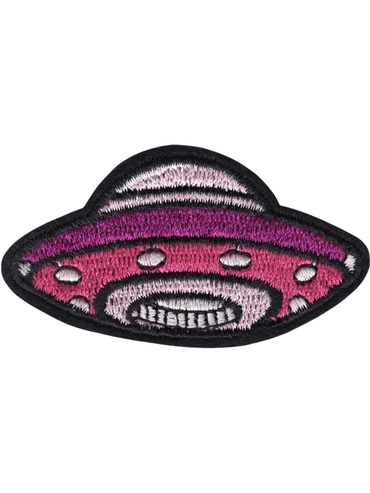 UFO - Pink And Purple Flying Saucer Iron On Patch - Wander Together Outfitters
