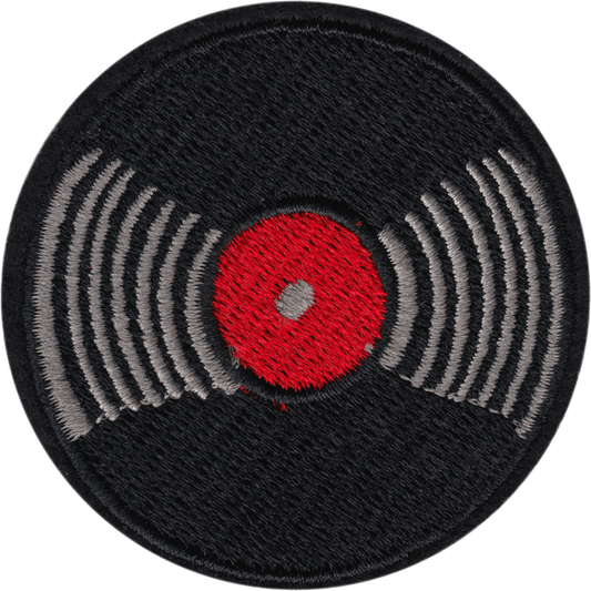Vinyl Record With Red Label Iron On Patch - Wander Together Outfitters