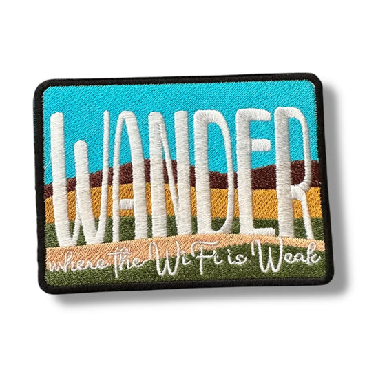 WANDER Where The Wi - fi Is Weak Embroidered Iron On Patch - Wander Together Outfitters
