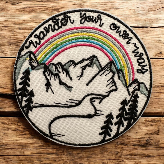 “Wander Your Own Way” Mountains Iron On Embroidered Patch - Wander Together Outfitters