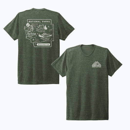 Washington National Parks Eco Tee - Earth Green - Wander Together Outfitters