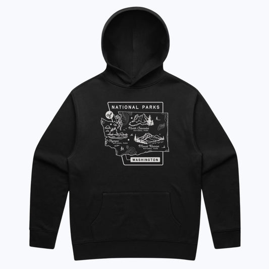 Washington National Parks Relaxed Hoodie - Black - Wander Together Outfitters