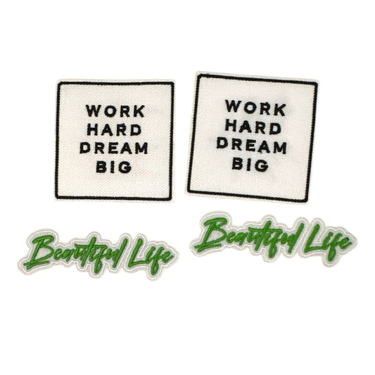 “Work Hard Dream Big” and “Beautiful Life” Iron On Patches - Wander Together Outfitters