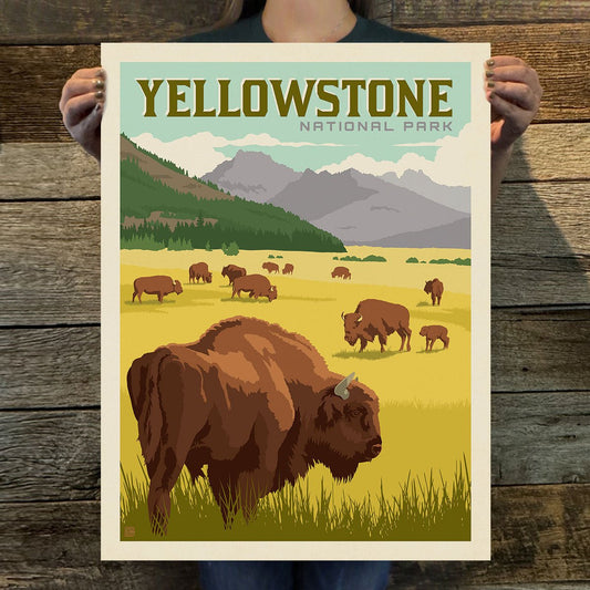Yellowstone National Park: Bison Herd Art Print - Wander Together Outfitters