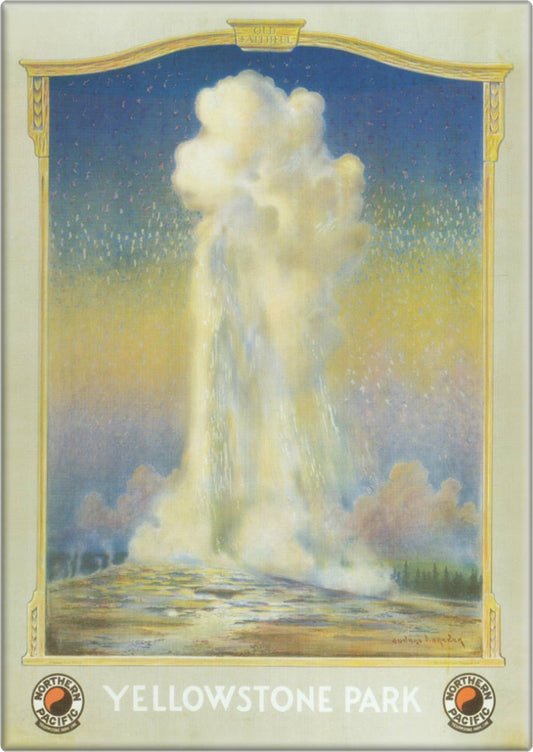 "Yellowstone Park" Old Faithful Poster Reproduction Magnet - Wander Together Outfitters