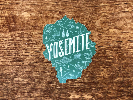 Yosemite Map Sticker - Wander Together Outfitters
