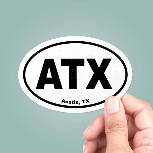 Austin, TX (ATX) Oval Sticker Vinyl Decal - Wander Together Outfitters