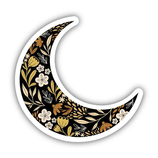 Floral Moon Sticker - Wander Together Outfitters