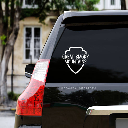 "Great Smoky Mountains" National Park Badge Car Vinyl Sticker Decal - Wander Together Outfitters