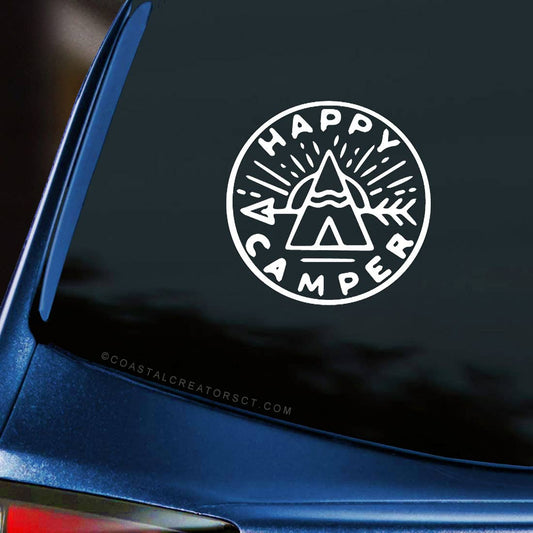 "Happy Camper" Vinyl Window Decal - Wander Together Outfitters