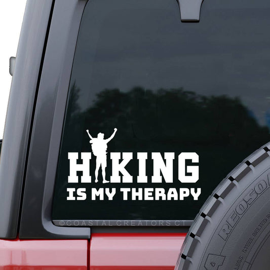 "Hiking is My Therapy" Car Window Decal - Wander Together Outfitters