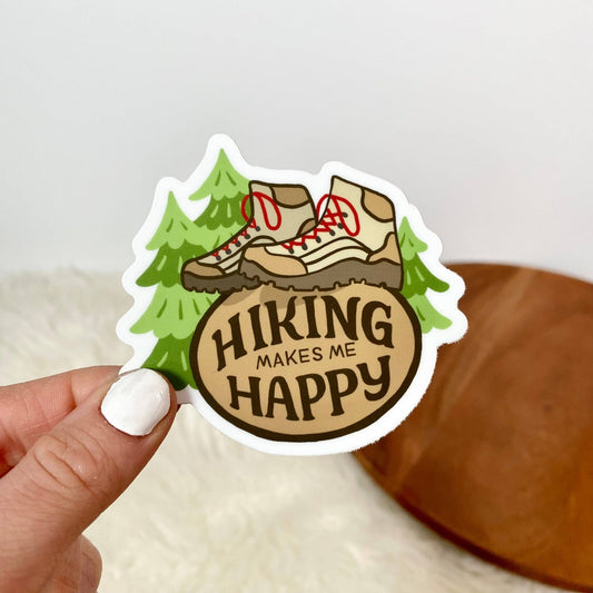 "Hiking Makes Me Happy" Sticker - Wander Together Outfitters