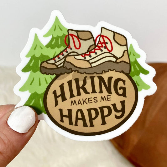 "Hiking Makes Me Happy" Sticker - Wander Together Outfitters
