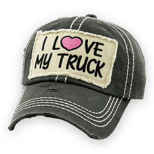 "I Love My Truck" Distressed Cap - Wander Together Outfitters
